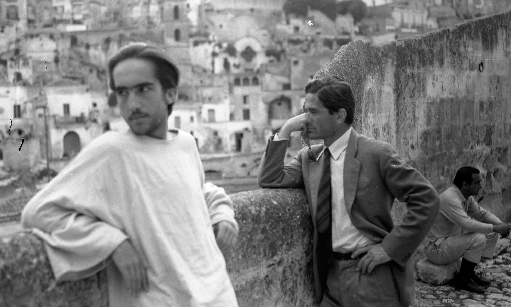 Pier Paolo Pasolini and Enrique Irazoqui during the making of The Gospel According to Matthew